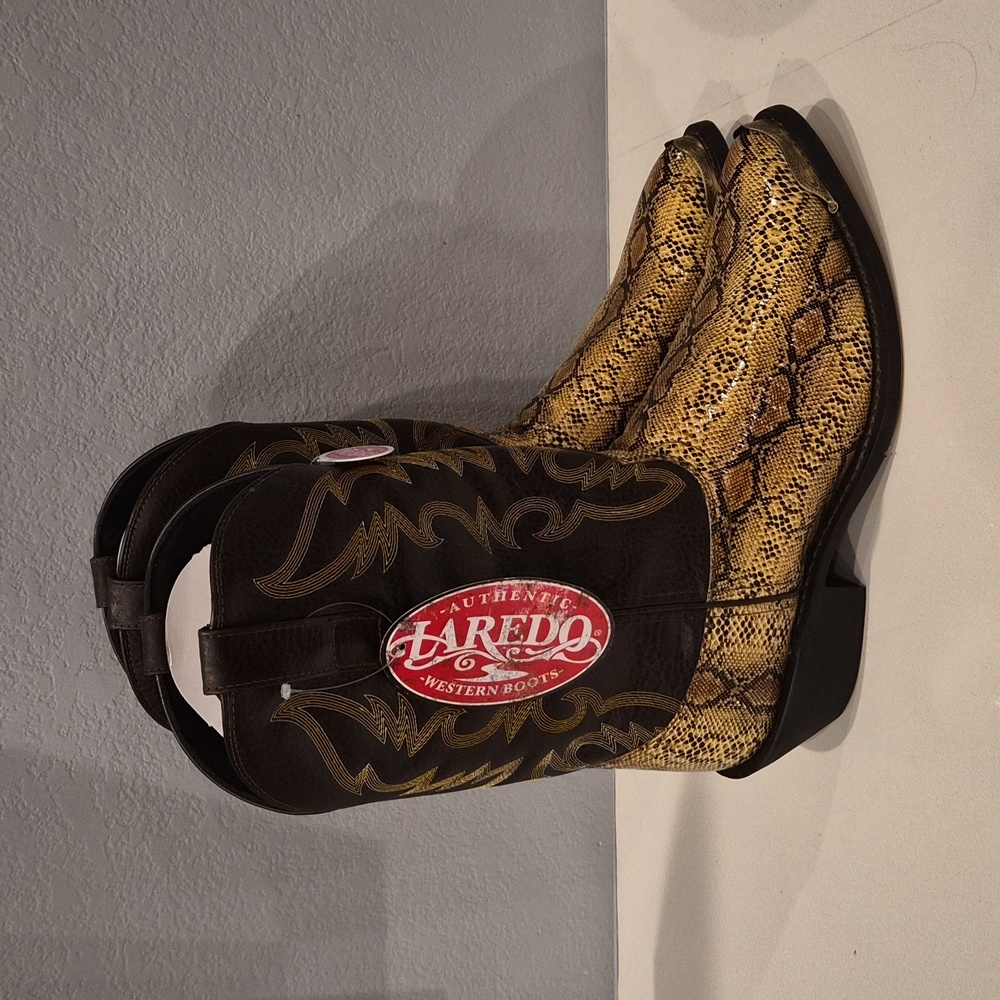 Laredo Men's Western Snake Print Cowboy Boot Sz 11 D Dan Post Boots New - Picture 2 of 6